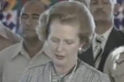 Thatcher delivered a speech in front of homeless Afghans