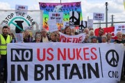 No to US nukes in Britain: peace activists rally at Lakenheath